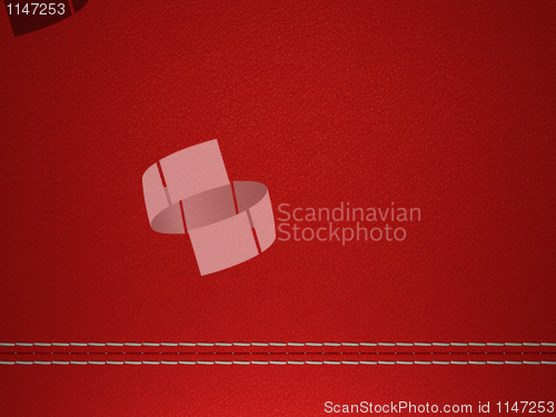 Image of Red stitched leather background