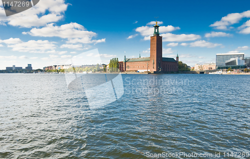 Image of Stockholm city hall and blue sky