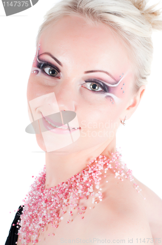 Image of Woman with face art