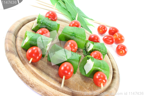 Image of Feta cheese in wild garlic coat