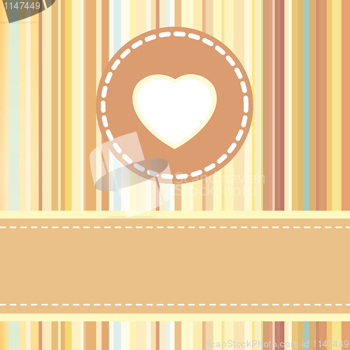 Image of Vintage valentine card template. EPS 8