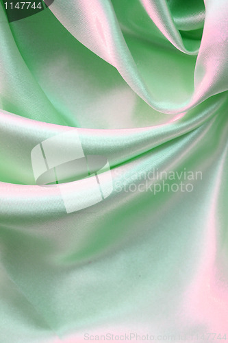 Image of Smooth elegant green silk as background