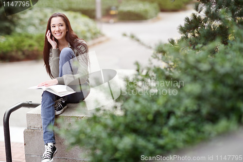 Image of Ethnic student on the phone