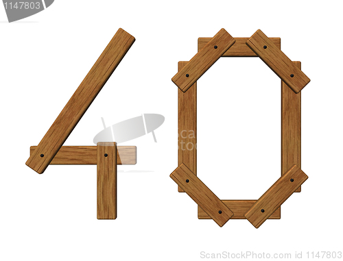 Image of wooden number forty