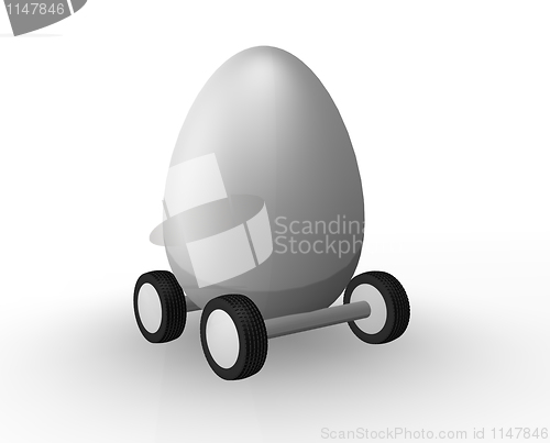 Image of egg on wheels