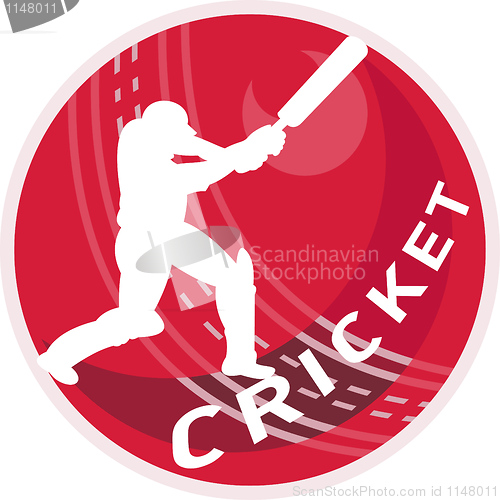 Image of cricket player batsman batting ball