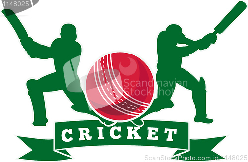 Image of cricket player batsman silhouette batting