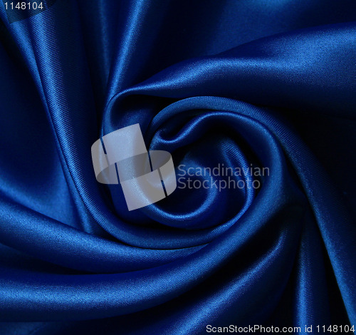 Image of Smooth elegant dark blue silk as background 