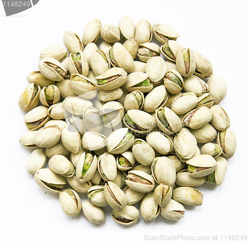 Image of Pistachios on white background