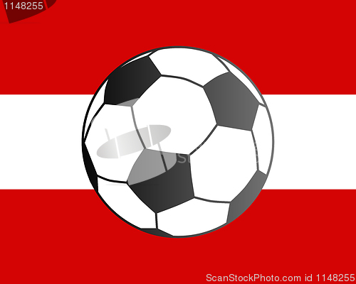 Image of Flag of Austria and soccer ball