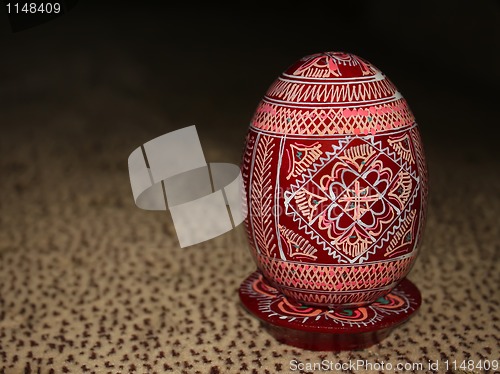 Image of Painted Wooden Easter egg