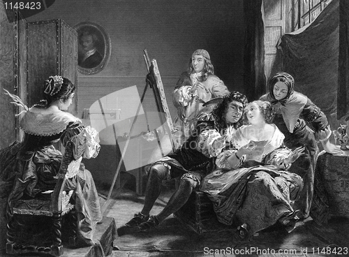 Image of Artist making a portrait