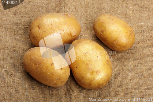 Image of Potatoes on a sacking