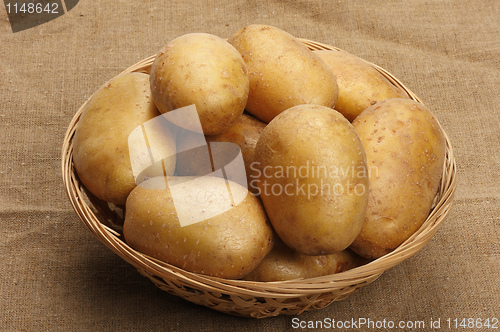 Image of Potatoes on a sacking