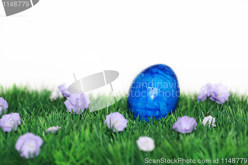 Image of Blue painted Easter egg 