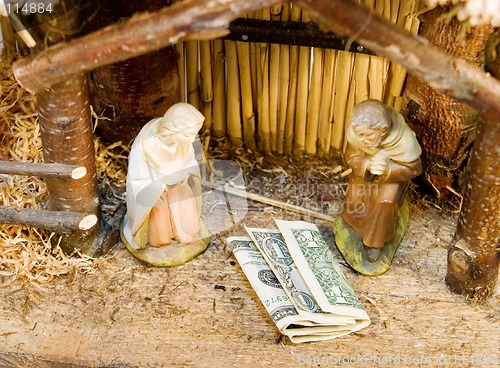 Image of Nativity Scene with Money