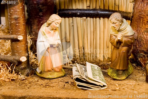 Image of Nativity Scene with Money