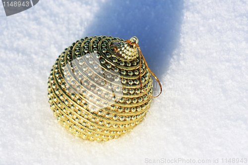 Image of golden christmas ball 