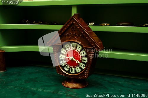 Image of Old wooden alarm clock