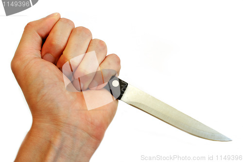 Image of steel knife in the hand