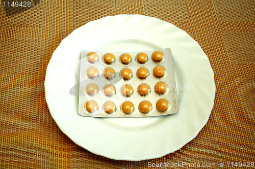 Image of pills on the white plate