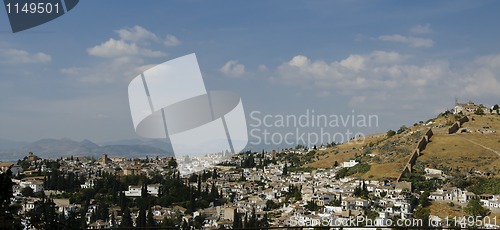Image of Albaicin district as seen from the Alhambra in Granada, Spain