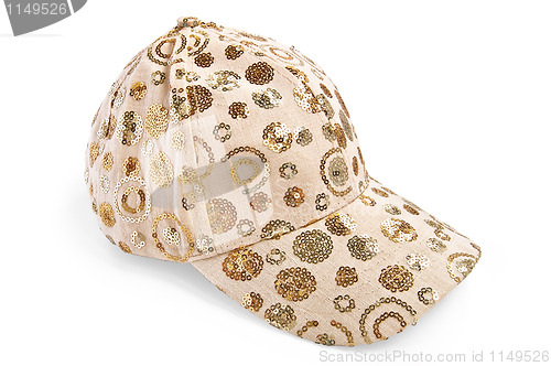 Image of Cap beige patterned