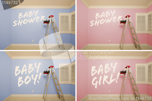 Image of Maternity Series of Pink And Blue Empty Rooms