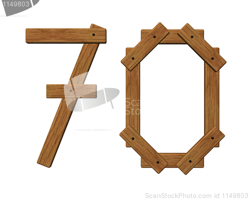 Image of wooden number seventy