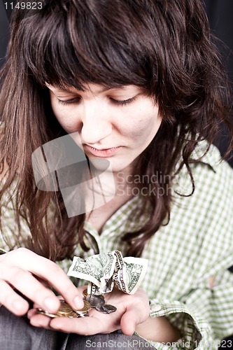 Image of begging young woman