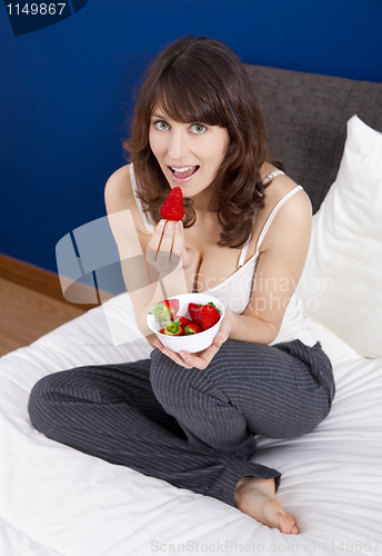 Image of Eating strawberries