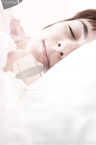 Image of Beautiful young woman sleeping.