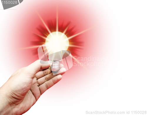 Image of Background with lit lightbulb