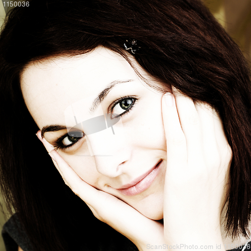 Image of Woman with green eyes