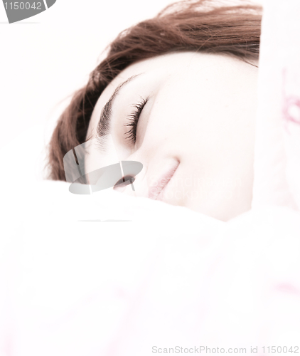 Image of Beautiful young woman sleeping.
