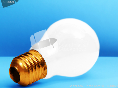 Image of White BULB - blue background