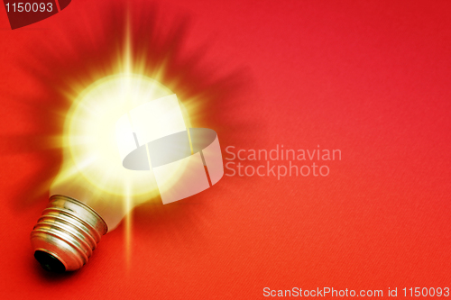 Image of Background with lit lightbulb