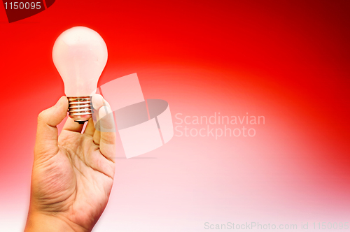 Image of Background with lit lightbulb