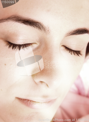 Image of Beautiful young woman sleeping.