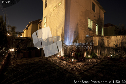 Image of Backyard at Night