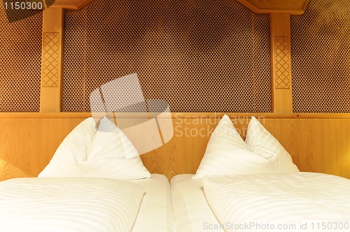 Image of Double bed in hotel room