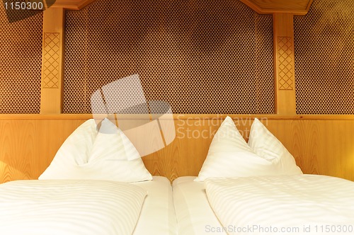 Image of Double bed in hotel room