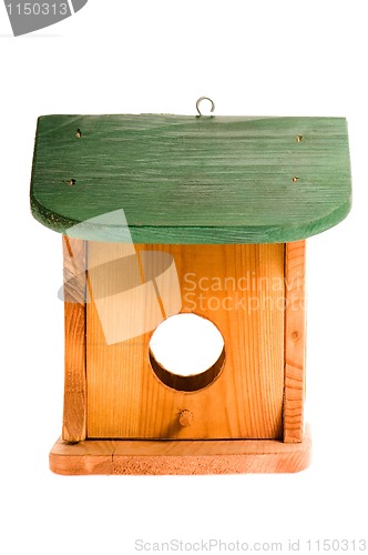 Image of wooden birdhouse isolated on the white