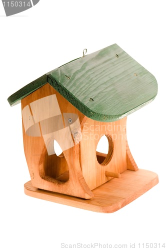 Image of wooden birdhouse isolated on the white