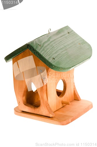 Image of wooden birdhouse isolated on the white