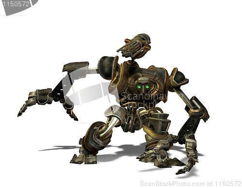Image of Steampunk combat robots from the future