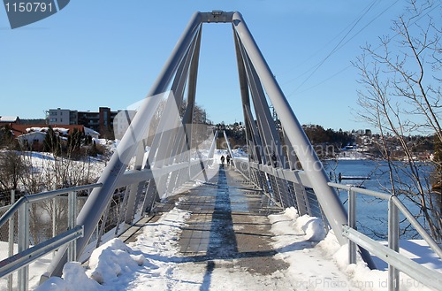 Image of People walking on the bridge.