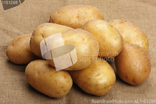 Image of Potatoes on a sacking