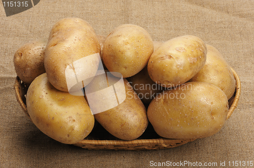 Image of Potatoes on a sacking