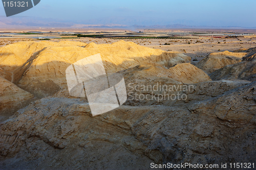 Image of Arava desert in the first rays of the sun